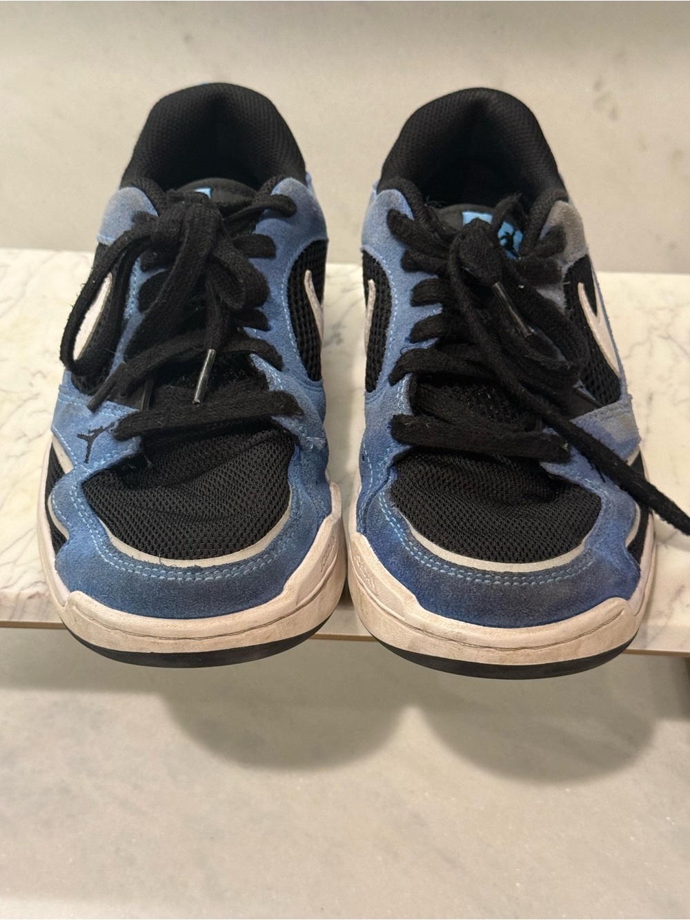 Jordan Flight Court Sneakers Black White University Blue Youth 6Y